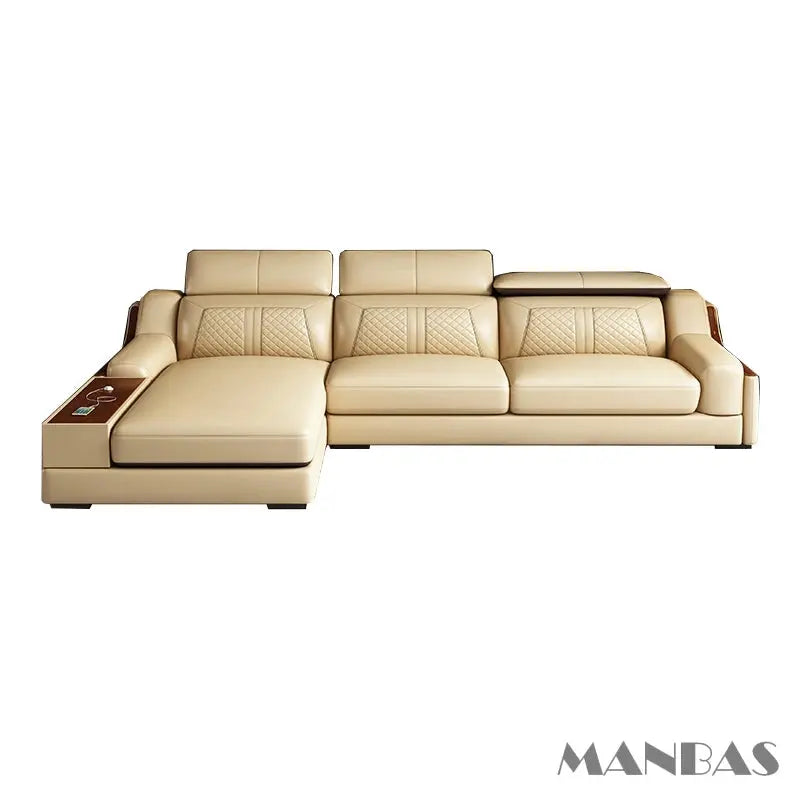 Stylish Genuine Italian Leather Sofa for Living Room -
